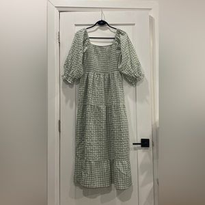 Boho maxi dress - mint green - size large EUC